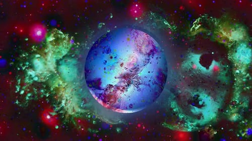 Abstract Cosmic Planet Nebula Loop Background