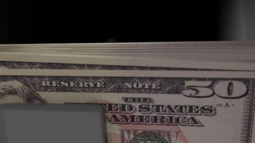 Counting Stacks of Fifty Dollar Bills Animation