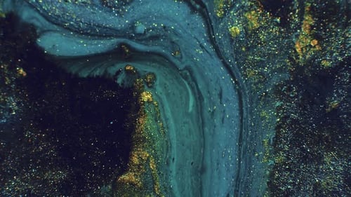 Flow de peinture fluide à paillettes bleues