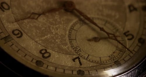 Close-Up of Dusty Vintage Clock Ticking