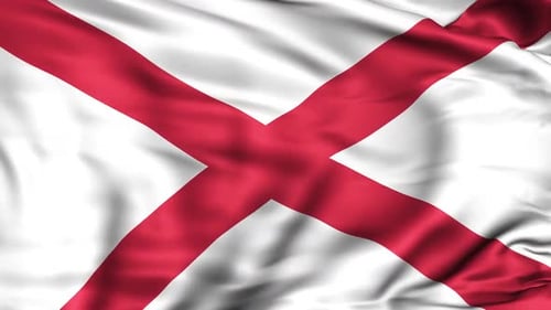 Alabama State Flag Waving Animation
