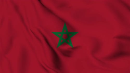 Morocco flag seamless waving animation