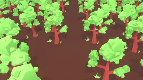 Low Poly Forest Fly Through Animation