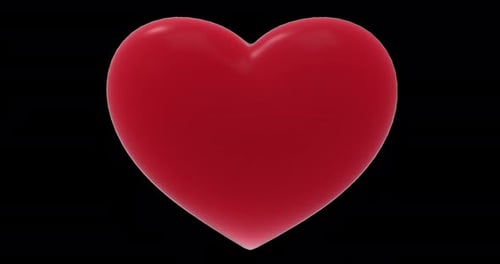 Rotating 3D Red Heart Glossy Love Symbol