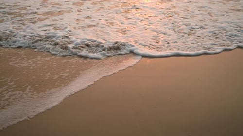 Tropical sand beach with beautiful sea waves, Landscape view of beach sea on a summer day
