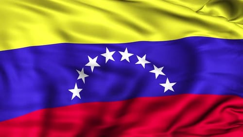 Realistic Waving Flag of Venezuela with Fabric Texture