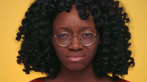 Unhappy African Woman Feeling Frustrated at Studio