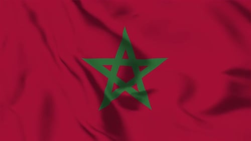 Morocco Flag Waving Seamless Loop Animation