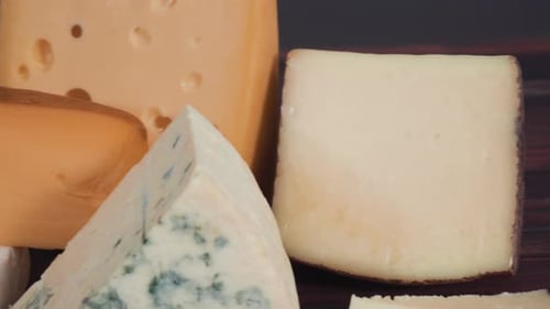 Various Cheese Types on a Table