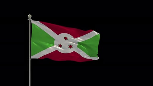Realistic Waving Burundi Flag Animation