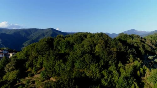 Aerial view of town in countryside 4k