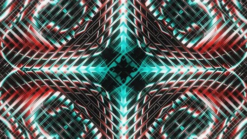 Abstract Blue and Red Kaleidoscope Vj Loop