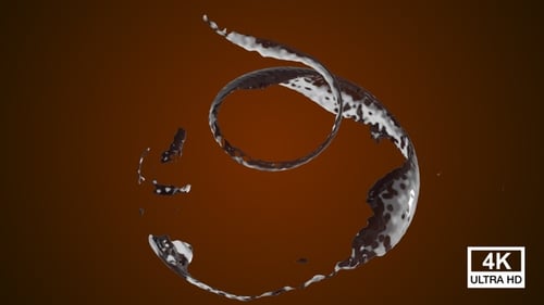 Dynamic Swirling Chocolate and Milk Splash with Alpha Channel