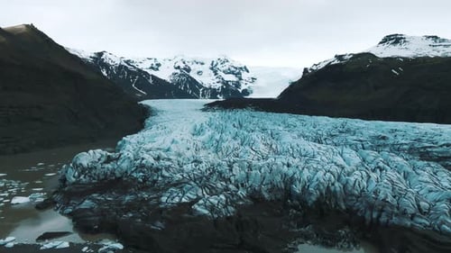 Aerial Panoramic View of the Skaftafell Glacier Vatnajokull National Park