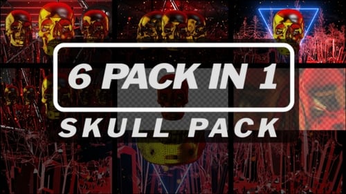 Animated Metallic Skulls Wireframe Pack