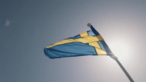 Swedish Flag Waving in the Breeze