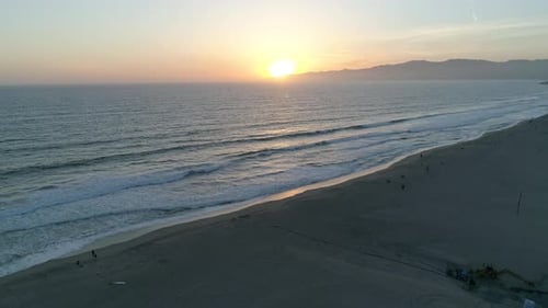 Aerial view of the ocean and the beach