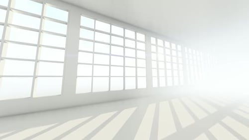 Architectural Interior with Dynamic Window Light and Shadows
