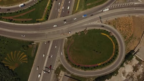 Aerial Drone City Traffic