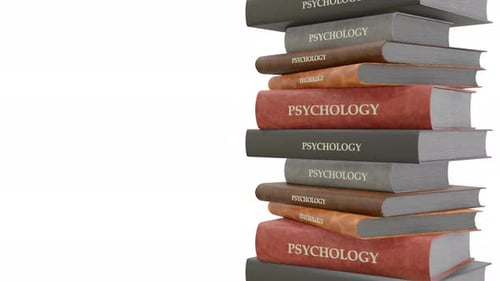 Animated Stack of Psychology Textbooks