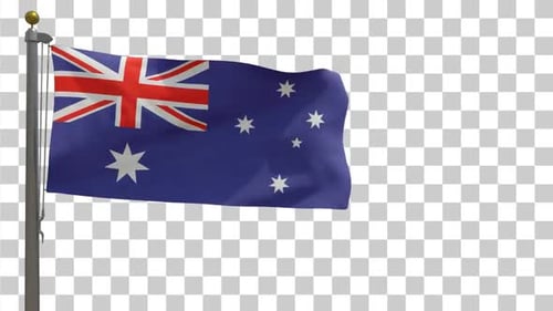Waving Australian Flag Animation with Alpha Channel