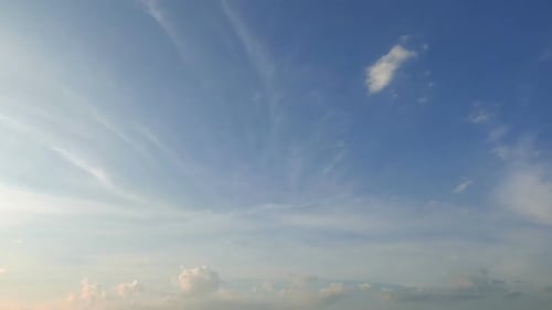 Time lapse of white cloud moving pass around sky background