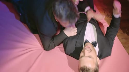 Friends Celebrate Together at Vibrant Nighttime Party