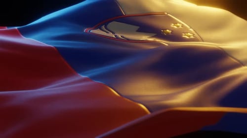 Slovenia Flag Waving Realistic Seamless Loop