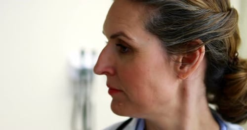 Close Up Portrait of Smiling Female Medical Professional