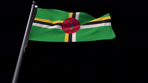 Dominica National Flag Waving Seamless Loop