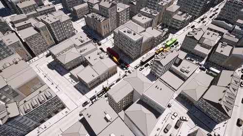 3d City Traffic Jam Futuristic Modern Architecture Building Smart Town