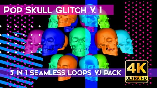 Totenkopf Pop Glitch V.1 VJ Loops