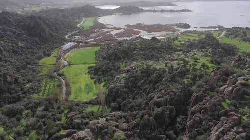 Rocky Mountains and Lake View