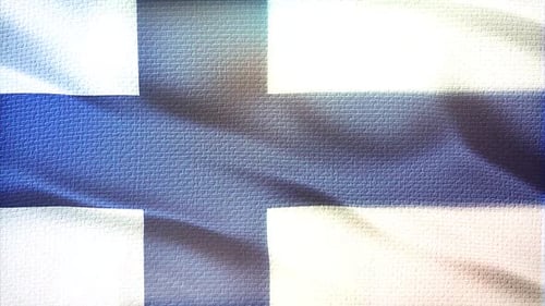Finland Flag Realistic Waving Animation
