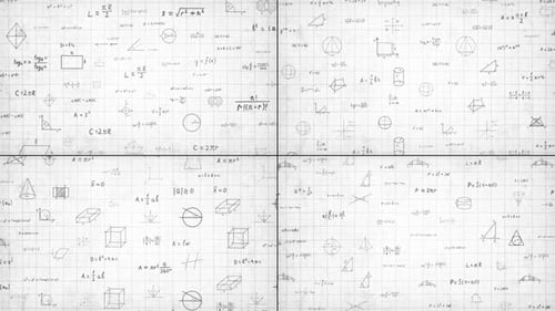 Animated Hand-Drawn Math Formulas and Geometric Shapes Background