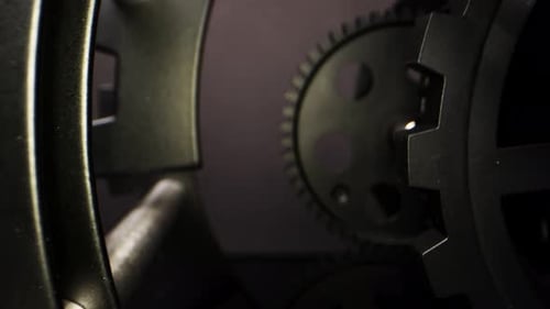 Close Up of Mechanical Gears Rotating
