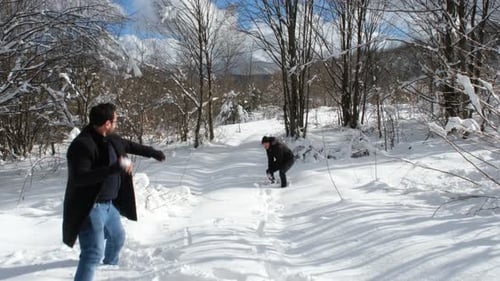 Playing Snowballs in Winter