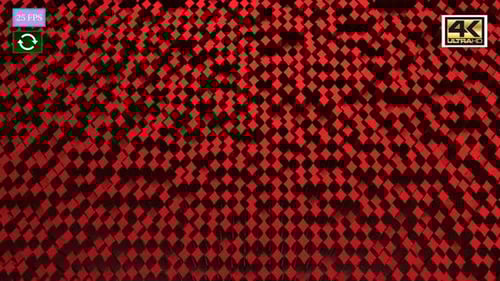 Pulsating Red Geometric Squares Grid Loop Background