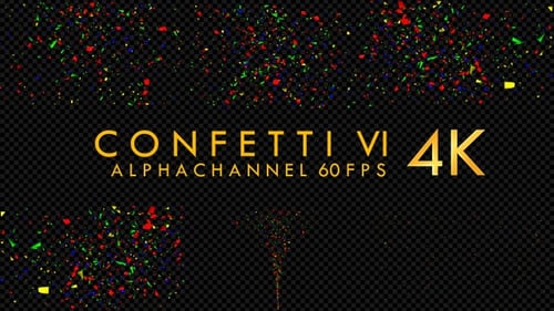 Colorful Confetti Bursts and Falling Animation with Alpha