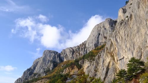 Beautiful Landscape of Blue Sky with Clouds in Mountainous Area