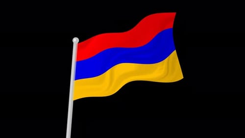 Armenian Flag Waving Animation on Black