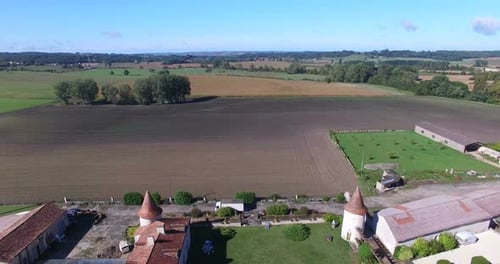 Aerial view of Bourbet Castle, France