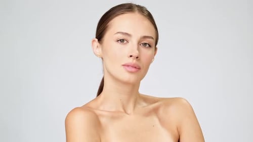 Woman Portrait: Beautiful Model Posing Elegantly