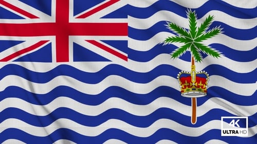 British Indian Ocean Territory Flag Waving with Realistic Fabric Texture