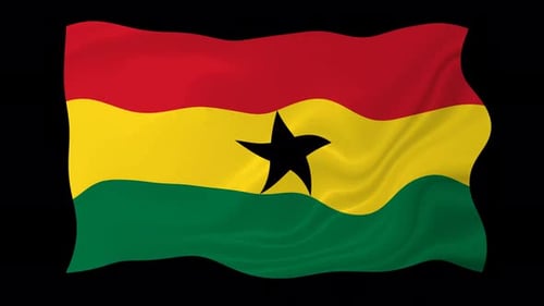 Realistic Waving Flag of Ghana Animation