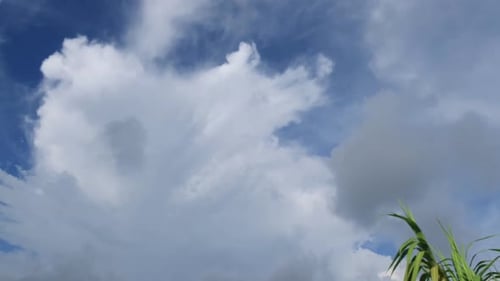 Majestic Clouds Drifting Across Blue Sky