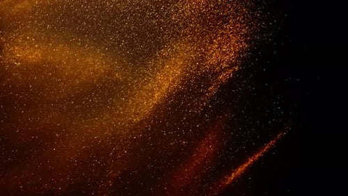 Golden Ink in Water Shooting with Camera. Gold Drops of Paint Dropped, Reacting, Creating Abstract