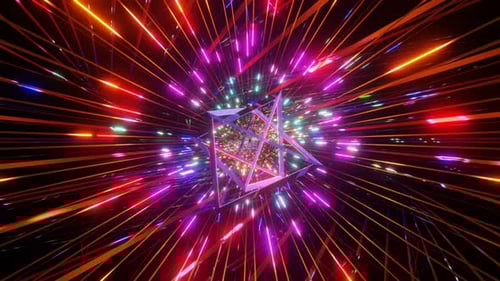 VJ Loop Tunnel Flight of Abstraction Through the Flickering Lights