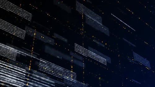 Futuristic Digital Binary Code Data Stream Loop Background