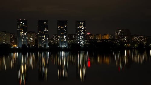 Night City Life At Night, Time Lapse